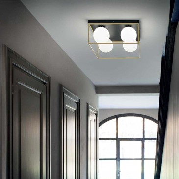 Lampada a soffitto Lingotto realizzata da Ideal-Lux disponibile a 4 luci