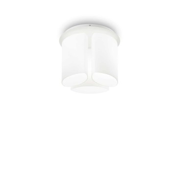 Αμύγδαλο φωτιστικό οροφής της Ideal-Lux με λευκό μεταλλικό σκελετό