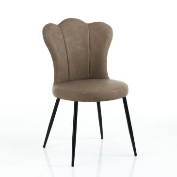 Tomasucci Charlotte sæt med 4 stole med polstret sæde og metalstruktur