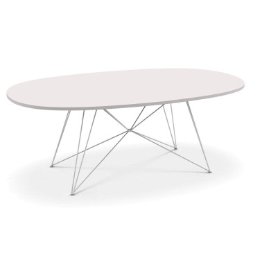Magis ovaler XZ3 Tisch von Magis made in Italy mit Stahlrohrstruktur in verschiedenen Ausführungen