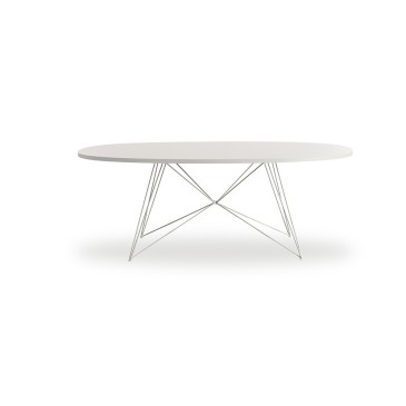 Table ovale Magis XZ3 de Magis fabriquée en Italie avec structure en tige d'acier en différentes finitions