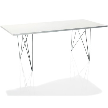 Magis XZ3 rechteckiger Tisch mit Stahlstangenstruktur und MDF-Platte