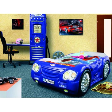 Car-shaped Abs kids bed including bed base and mattress