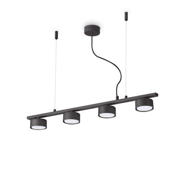 Liten lineær hengende lampe fra Ideal-lux med metallramme tilgjengelig med 4 og 6 lys