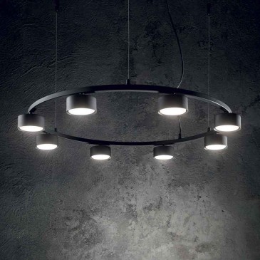 Minor Round hanglamp van Ideal-Lux met gepoedercoat metalen frame