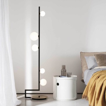 Birds floor lamp by Ideal-Lux, structure in painted metal, base in satin brass