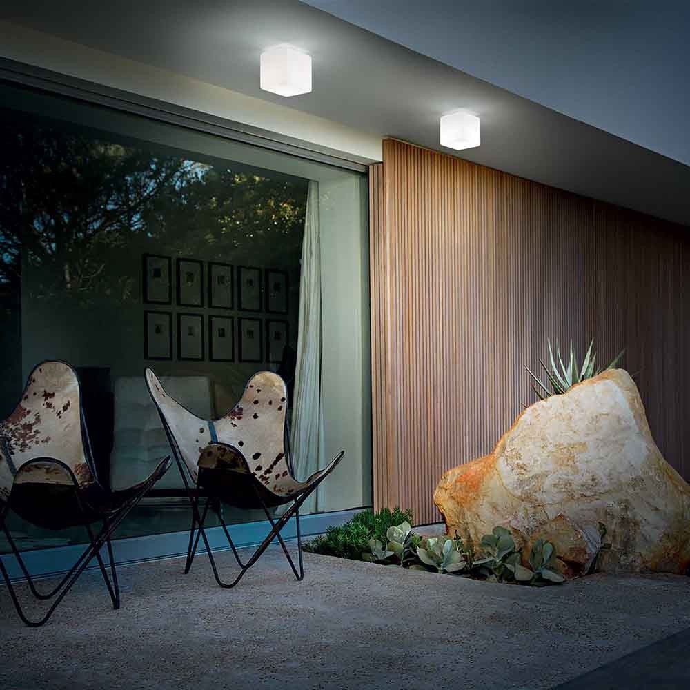 Plafonnier d'extérieur Luna par Ideal-Lux design minimal | kasa-store