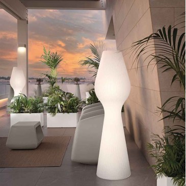 Lyxo Stripes floor lamp in polyethylene suitable for indoors and outdoors
