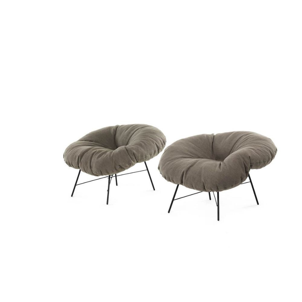 Mogg Closer armchair in steel and upholstered seat | Kasa-Store