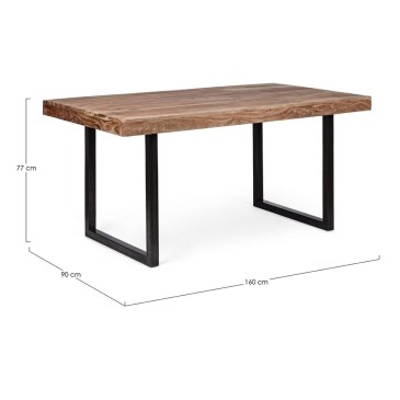 Table Egon de Bizzotto avec plateau en bois d'acacia