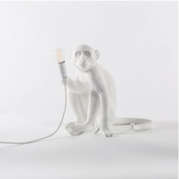Monkey Lamp Sitting White...