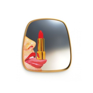 Seletti Miroir d'image irrévérencieux avec cadre doré | Kasa-Store
