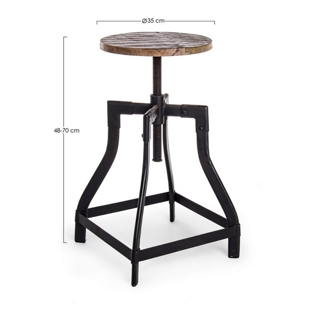 Revolve screw stool suitable for industrial style | kasa-store