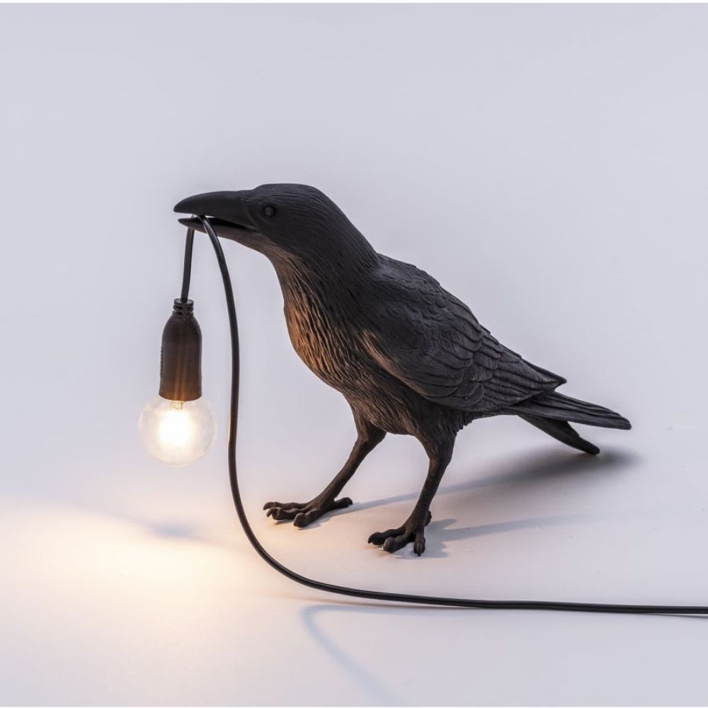 Seletti Lampada Bird Lamp Waiting Black