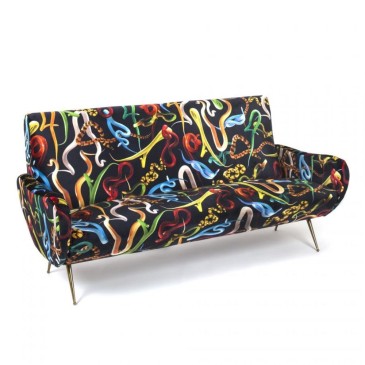 Three Seater Sofa Snakes three-seater sofa by Seletti designed by Toiletpaper