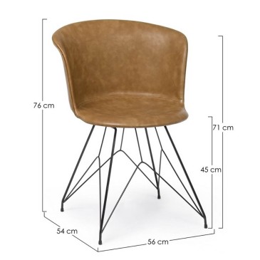 Bizzotto Loft Vintage stoel bekleed met eco-leer | kasa-store
