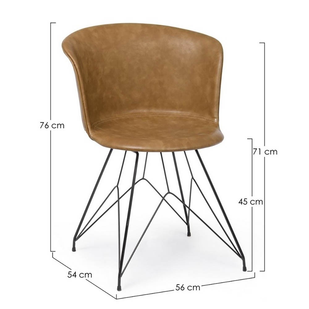 Καρέκλα Bizzotto Loft Vintage με επένδυση από οικολογικό δέρμα | kasa-store
