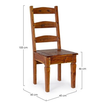 Chateaux chair in wood for rustic environments by Bizzotto | kasa-store