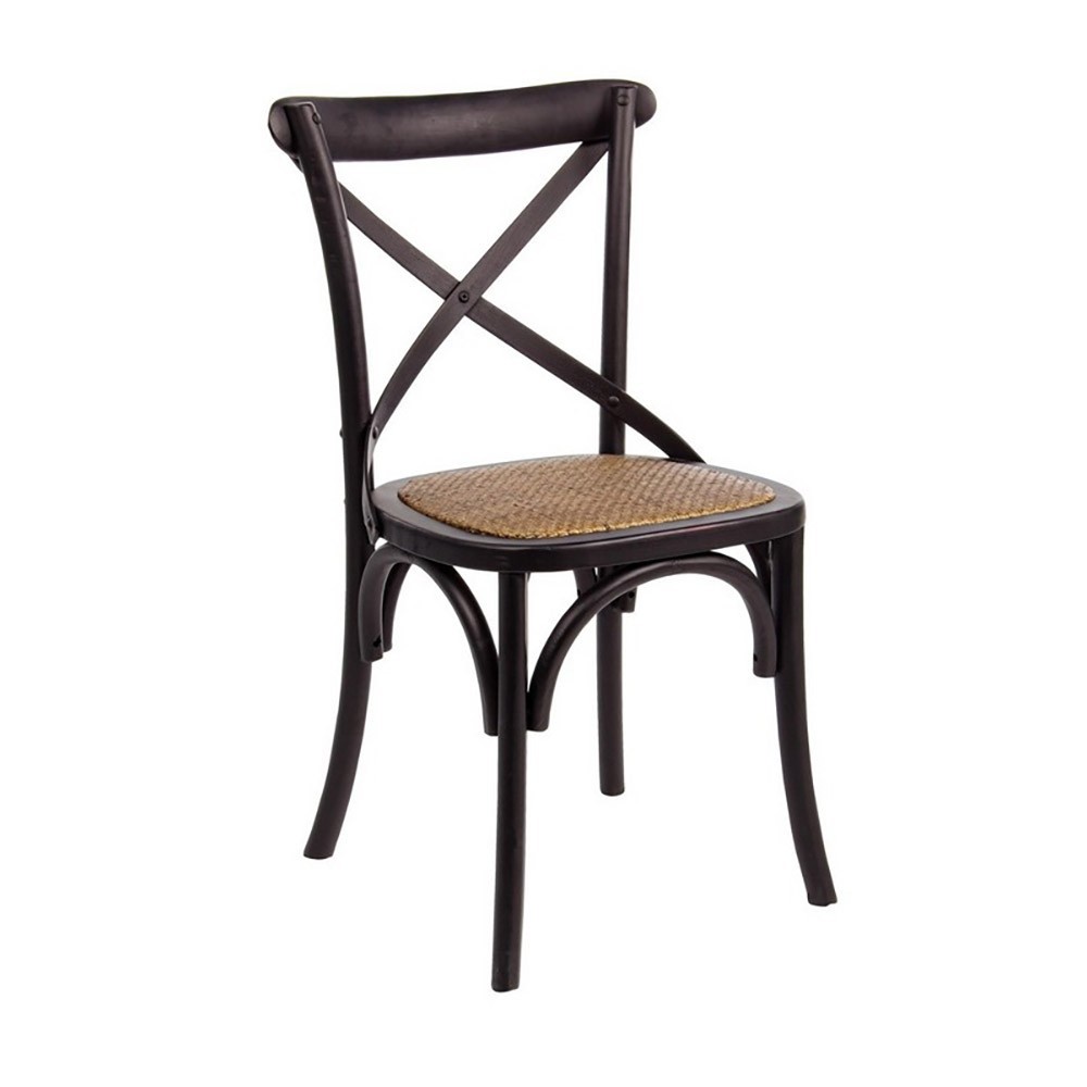 Bizzotto Cross the wooden chair with rattan padding