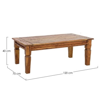 Tavolino da caffè Chateaux di Bizzotto struttura in legno d'acacia