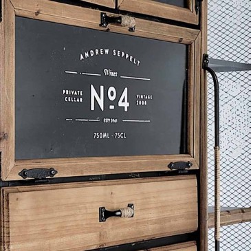 Liverpool metal cabinet by Bizzotto industrial style | kasa-store