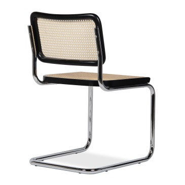 Re-edition av Cesca stol av Marcel Breuer med stål och käpp struktur