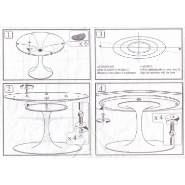 Re-edition of the Tulip dining table by Eero Saarinen in laminate, carrara or marquinia