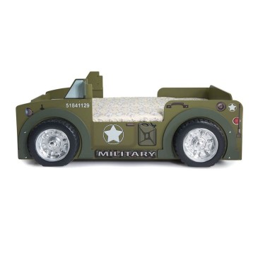 Cuna en forma de Jeep Militar con red y colchón.