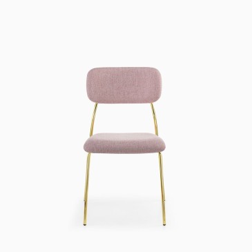 Briolina Tess conjunto de 2 sillas apilables con estructura de metal y tapizado en tela