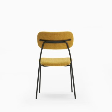 Ensemble de 2 chaises empilables Briolina Tess avec structure en métal et revêtement en tissu