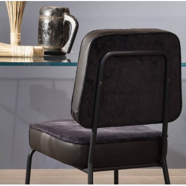 Ensemble de 2 chaises Airnova Greta avec structure en métal recouverte de différentes finitions