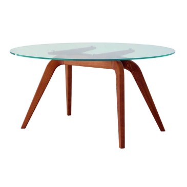 Houten tafel van Airnova houten frame verkrijgbaar rond of rechthoekig