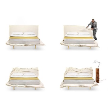 Big Hug mouldable double bed available in white cloth version