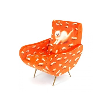 Seletti Gattino nojatuoli puuta ja polyesteriä | Kasa-myymälä