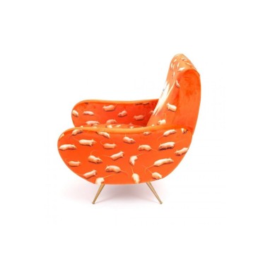 Seletti Kitten Armchair designed by Toiletpaper in wood and polyester