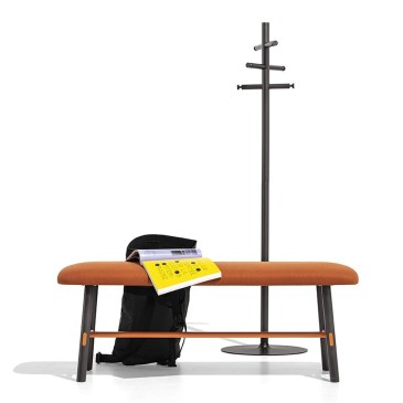 Connubia APP coat stand with metal structure and beech wood hooks