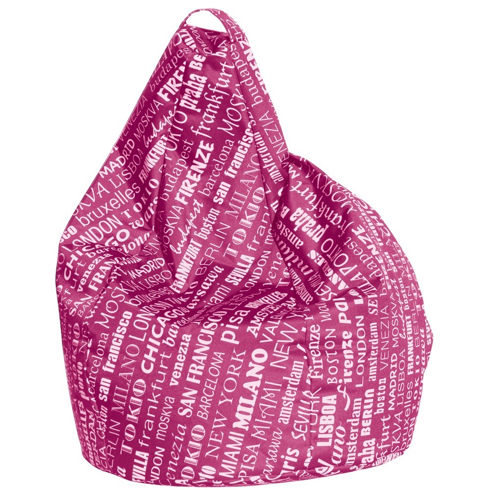 Armchair pouf bags in 100% polyester with polyethylene spheres.