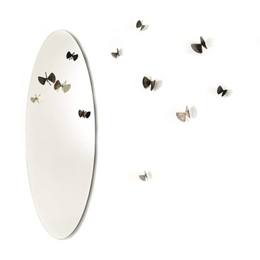 Mogg Bice kit of 6 butterfly-shaped hangers also available on mirror with 5 butterflies