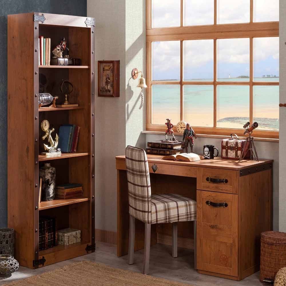 Bureau Pirata en bois avec 2 tiroirs pour chambre d'enfant