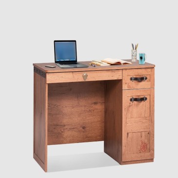 Pirata desk in wood with 2 drawers for children's bedrooms