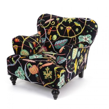 Seletti Botanical Diva gestoffeerde fauteuil ontworpen door Marcantonio in twee kleuren