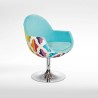 Freixotel Dakota Armchair with chromed metal structure and patterned upholstery