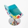 Freixotel Dakota Armchair with chromed metal structure and patterned upholstery