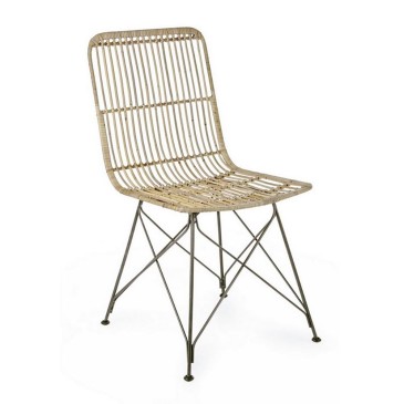 Bizzotto Lucila σετ με 4 καρέκλες κατασκευασμένες με μεταλλική κατασκευή και κέλυφος kubu διαθέσιμο σε διάφορα φινιρίσματα