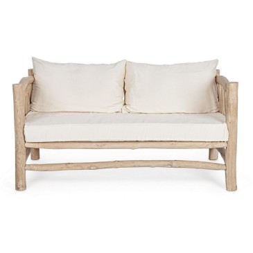 Shabby Chic Sahel sofa fra Bizzotto i teak | kasa-store