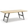 Iron table by Altacorte steel structure and vintage oak top