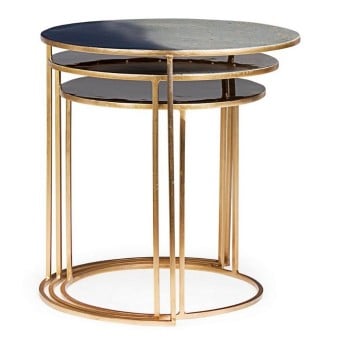 Set of 3 Desur metal coffee tables by