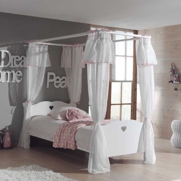 Κρεβάτι με ουρανό Genny κατάλληλο για κορίτσια | kasa-store