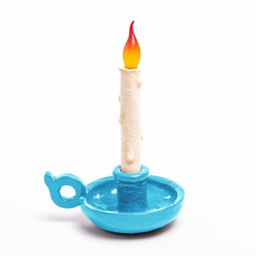seletti grim lamp lampada da tavolo forma di candela blu