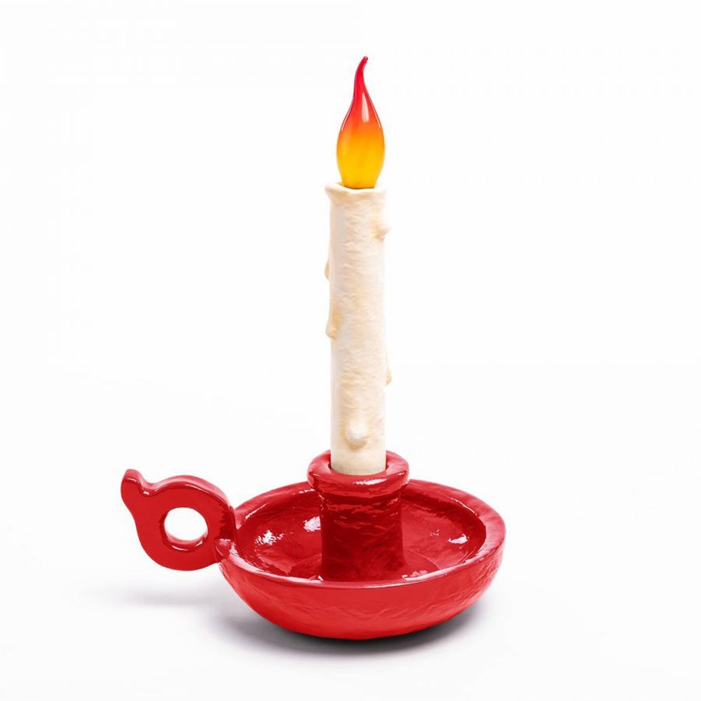 seletti grim lamp lampada da tavolo forma di candela rossa